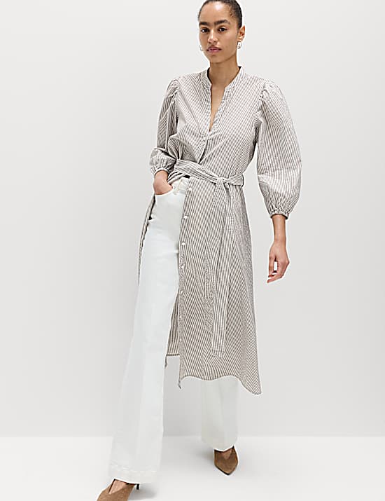 Tailored Striped Longline Waistcoat