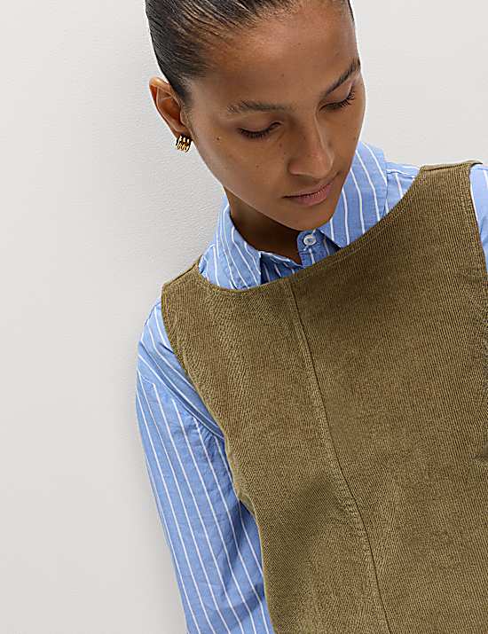 Tailored Striped Longline Waistcoat