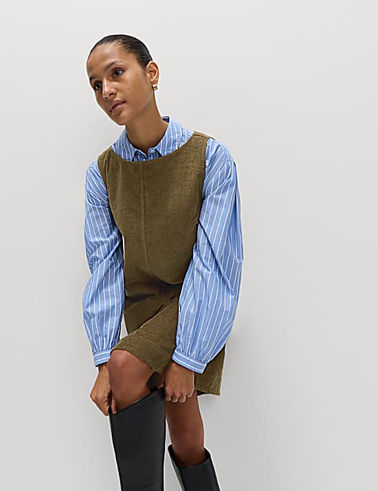 Tailored Striped Longline Waistcoat