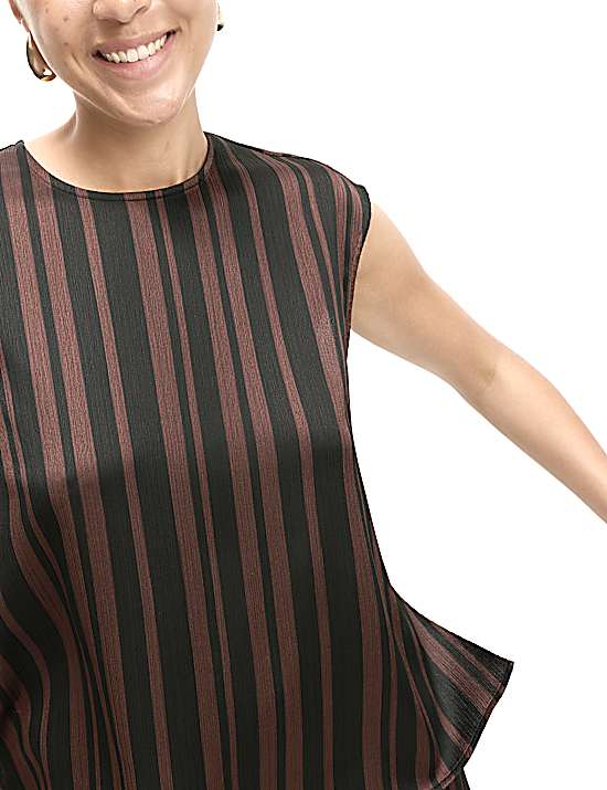 Tailored Striped Longline Waistcoat