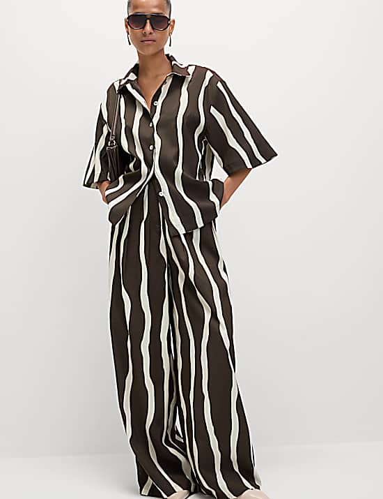 Tailored Striped Longline Waistcoat