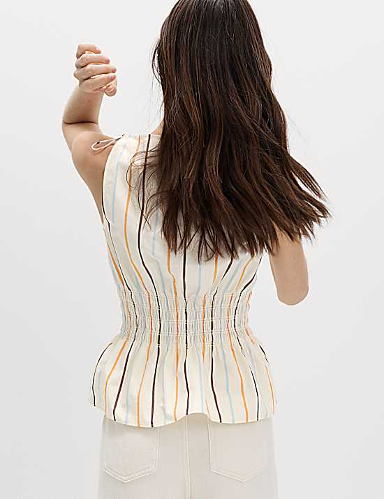 Tailored Striped Longline Waistcoat