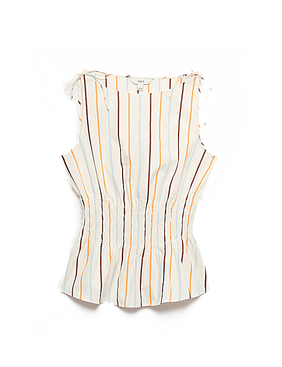 Tailored Striped Longline Waistcoat