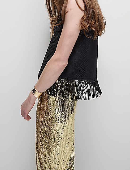 Tailored Striped Longline Waistcoat