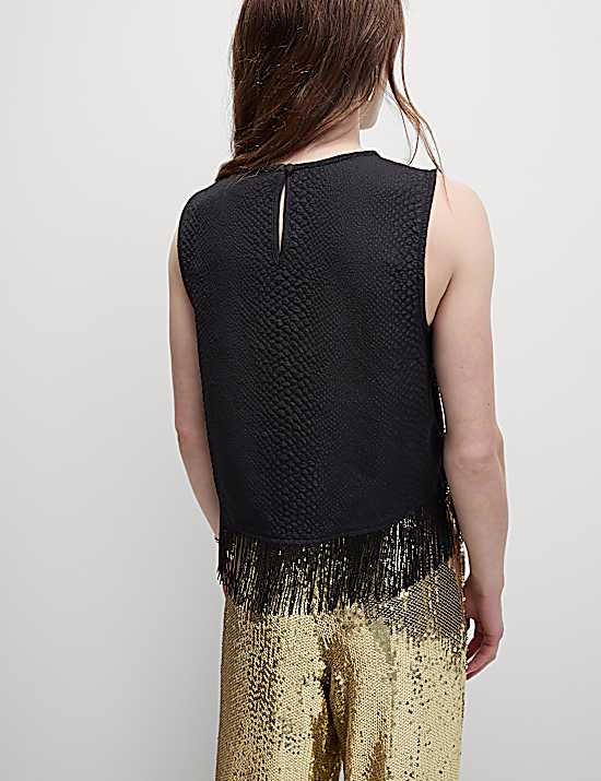 Tailored Striped Longline Waistcoat