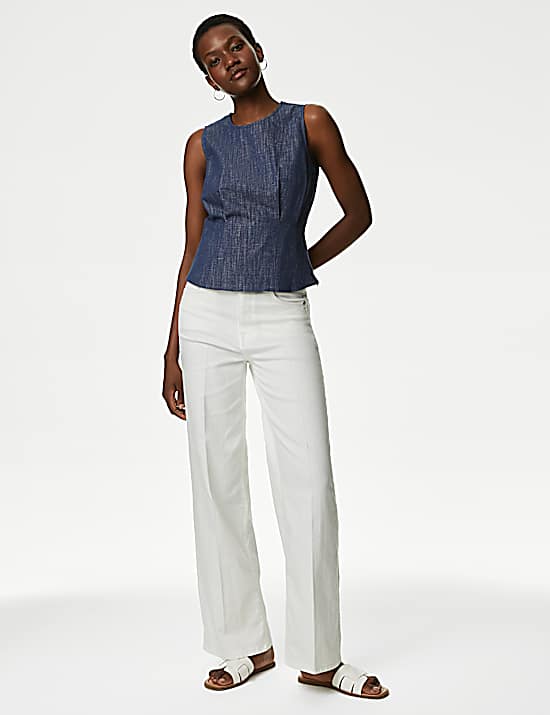 Tailored Striped Longline Waistcoat