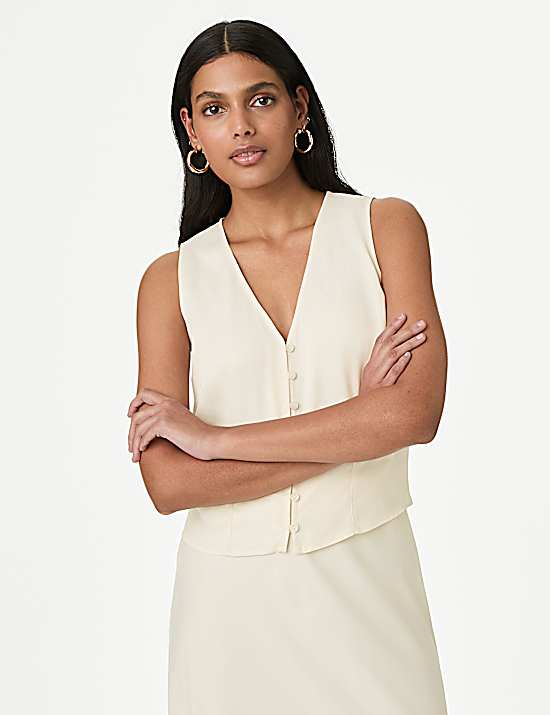 Tailored Striped Longline Waistcoat