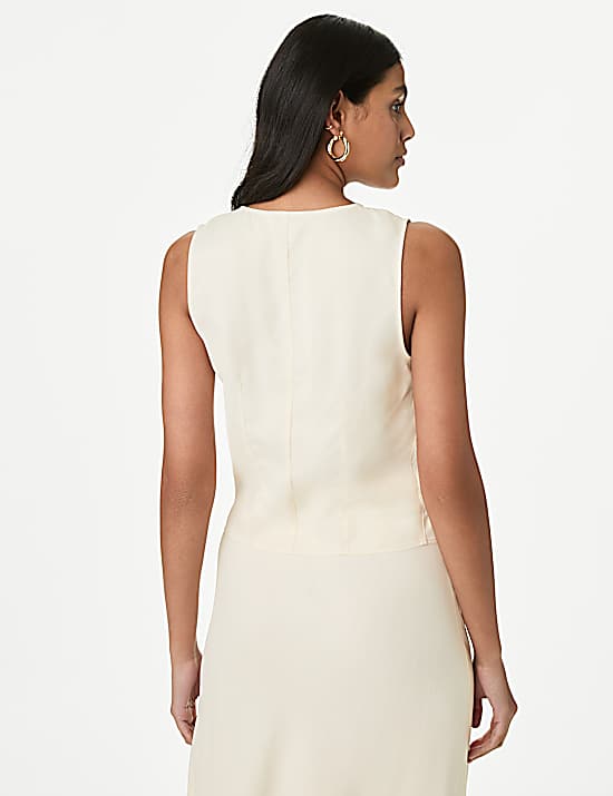 Tailored Striped Longline Waistcoat