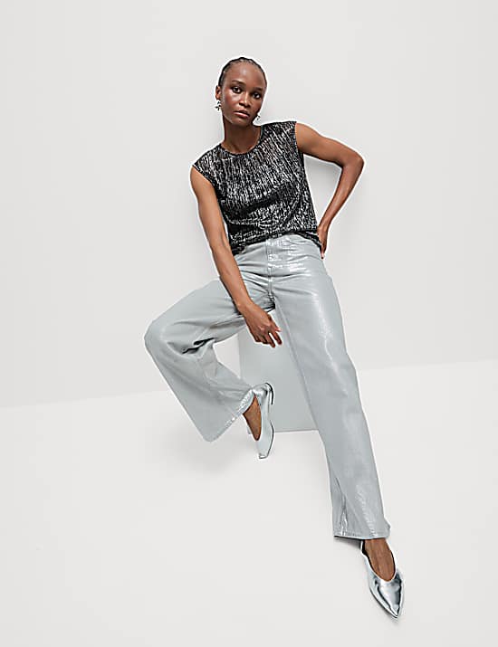 Tailored Striped Longline Waistcoat