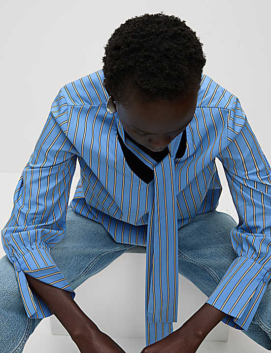 Tailored Striped Longline Waistcoat