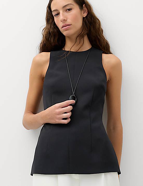 Tailored Striped Longline Waistcoat