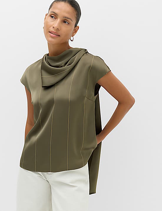 Tailored Striped Longline Waistcoat