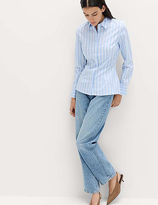 Tailored Striped Longline Waistcoat