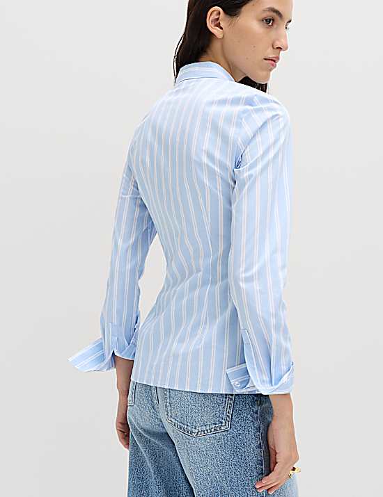 Tailored Striped Longline Waistcoat