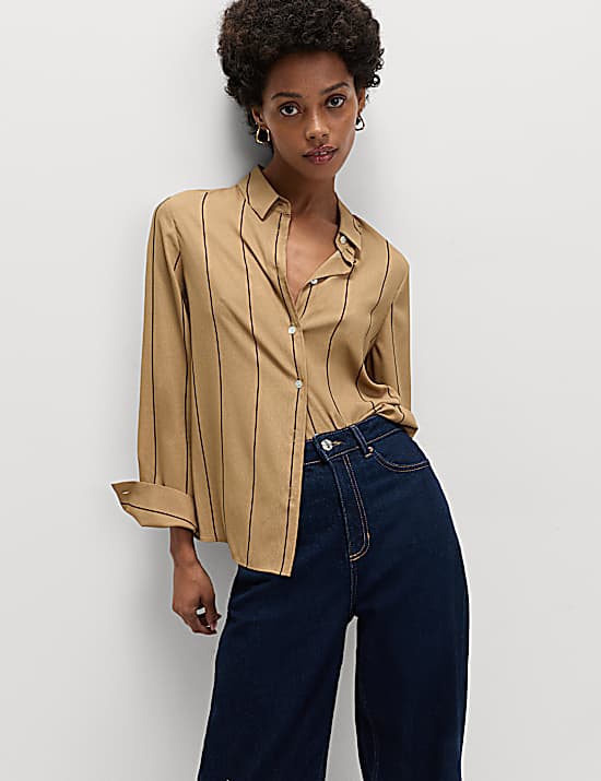 Tailored Striped Longline Waistcoat
