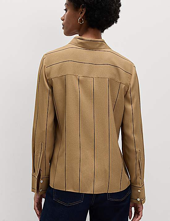 Tailored Striped Longline Waistcoat