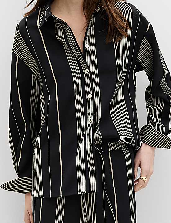 Tailored Striped Longline Waistcoat
