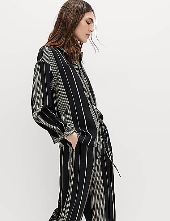 Tailored Striped Longline Waistcoat