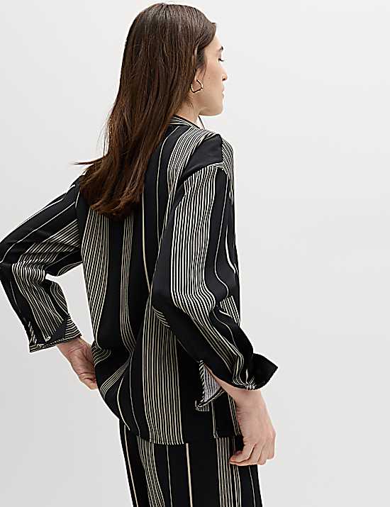 Tailored Striped Longline Waistcoat