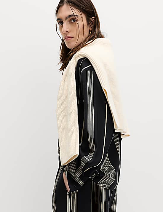 Tailored Striped Longline Waistcoat