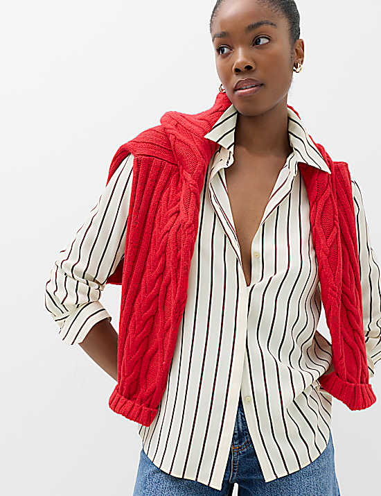 Tailored Striped Longline Waistcoat