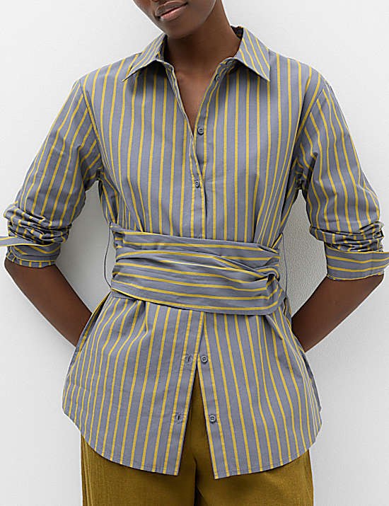 Tailored Striped Longline Waistcoat