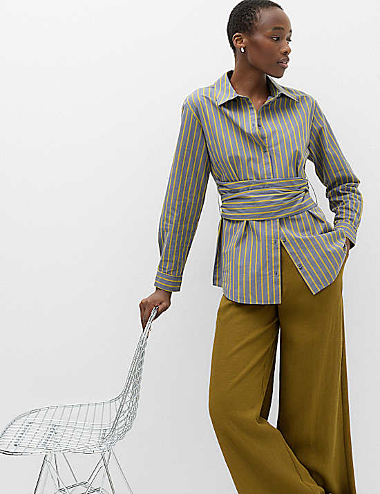 Tailored Striped Longline Waistcoat