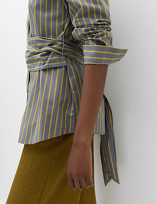 Tailored Striped Longline Waistcoat