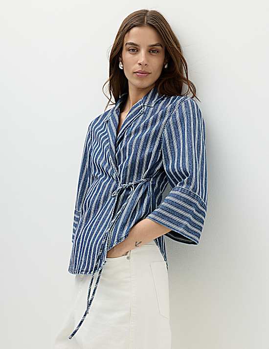 Tailored Striped Longline Waistcoat