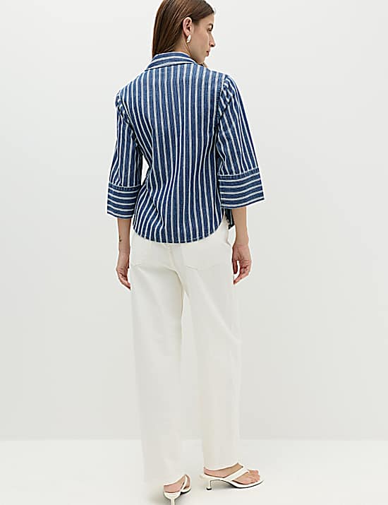 Tailored Striped Longline Waistcoat