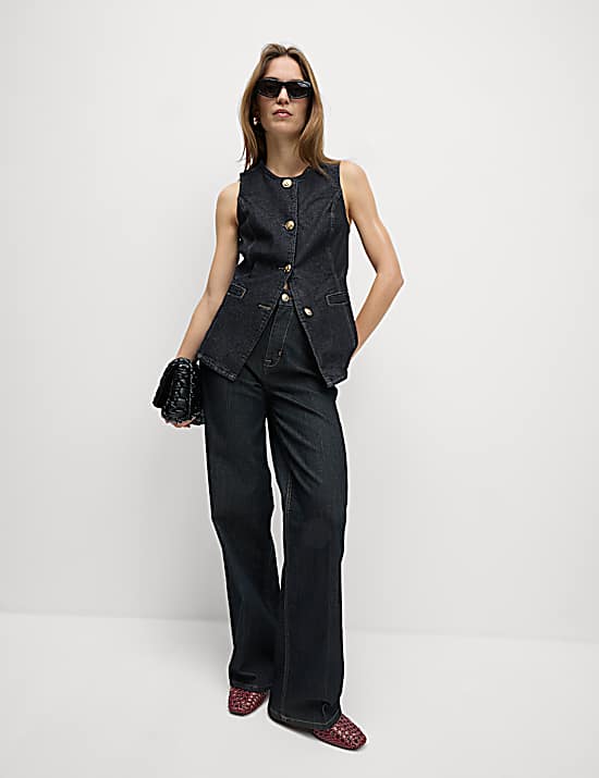 Tailored Striped Longline Waistcoat