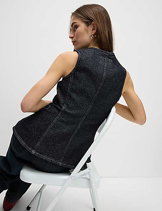 Tailored Striped Longline Waistcoat