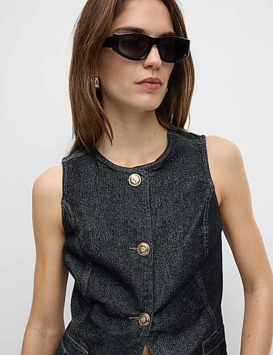 Tailored Striped Longline Waistcoat
