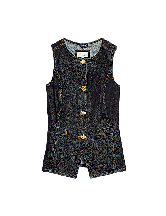 Tailored Striped Longline Waistcoat