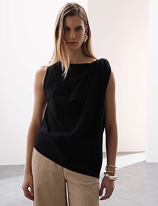 Tailored Striped Longline Waistcoat