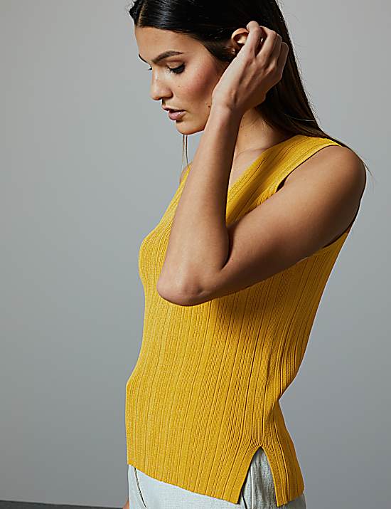 Tailored Striped Longline Waistcoat