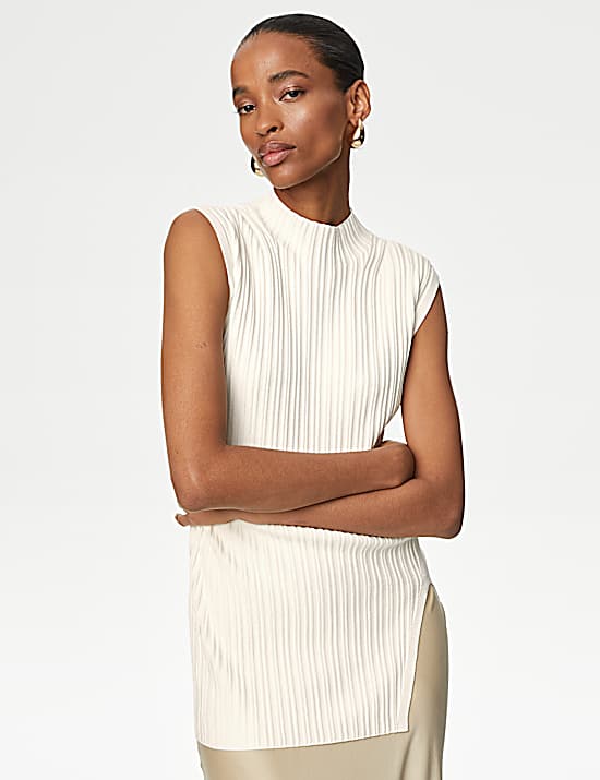 Tailored Striped Longline Waistcoat