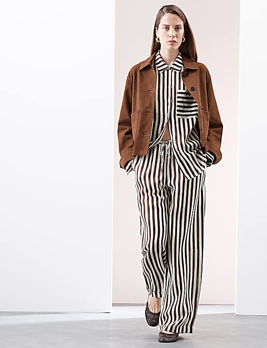 Tailored Striped Longline Waistcoat