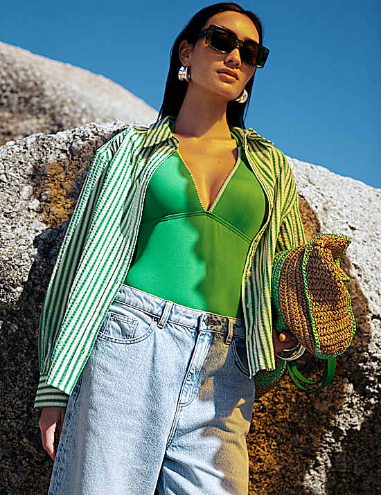 Tailored Striped Longline Waistcoat