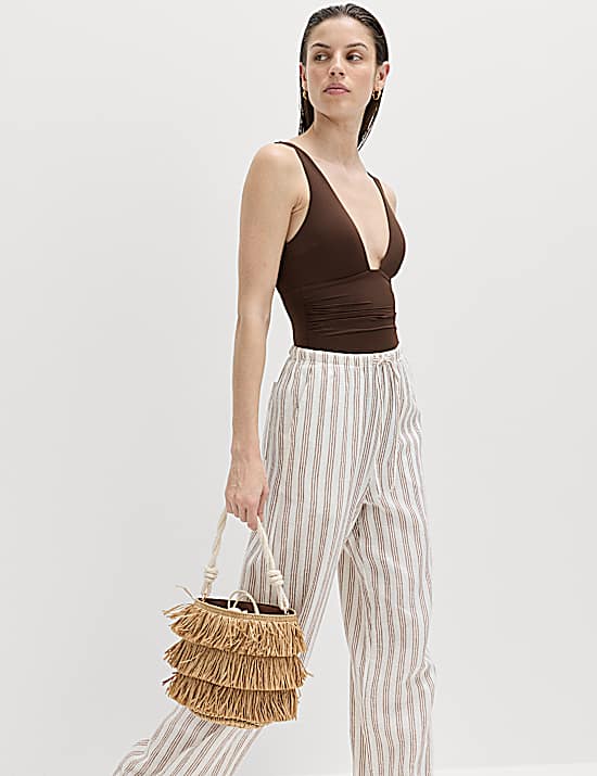 Tailored Striped Longline Waistcoat