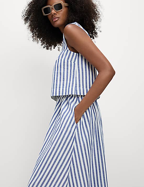 Tailored Striped Longline Waistcoat
