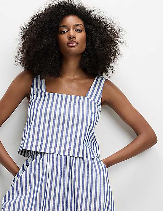 Tailored Striped Longline Waistcoat