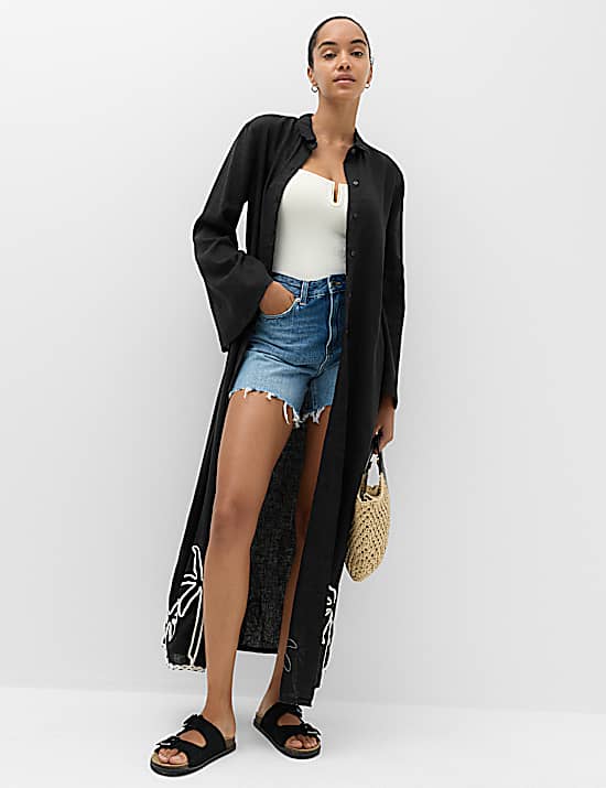 Tailored Striped Longline Waistcoat