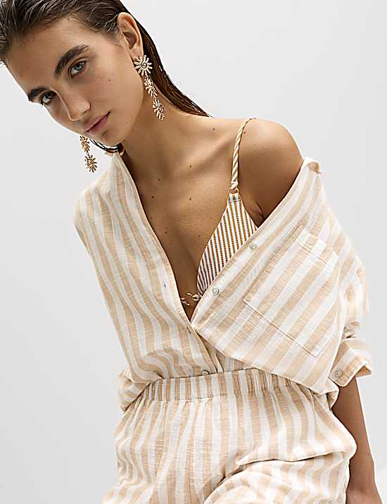 Tailored Striped Longline Waistcoat