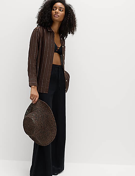 Tailored Striped Longline Waistcoat