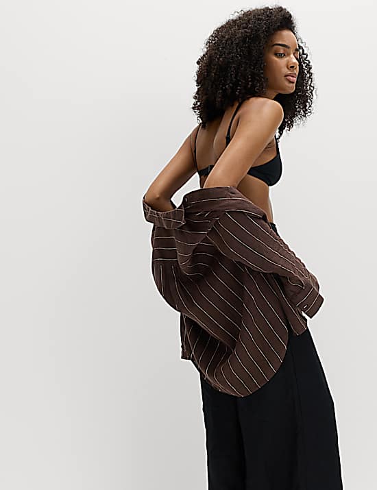 Tailored Striped Longline Waistcoat