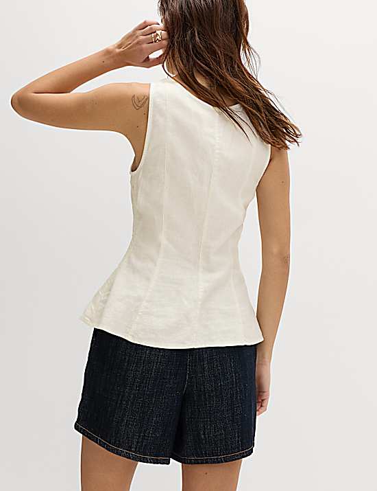 Tailored Striped Longline Waistcoat