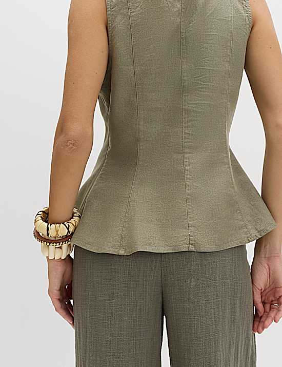 Tailored Striped Longline Waistcoat