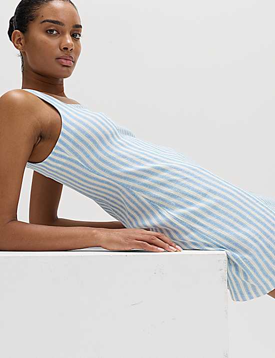Tailored Striped Longline Waistcoat