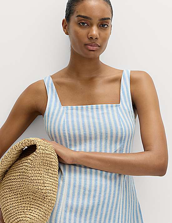 Tailored Striped Longline Waistcoat